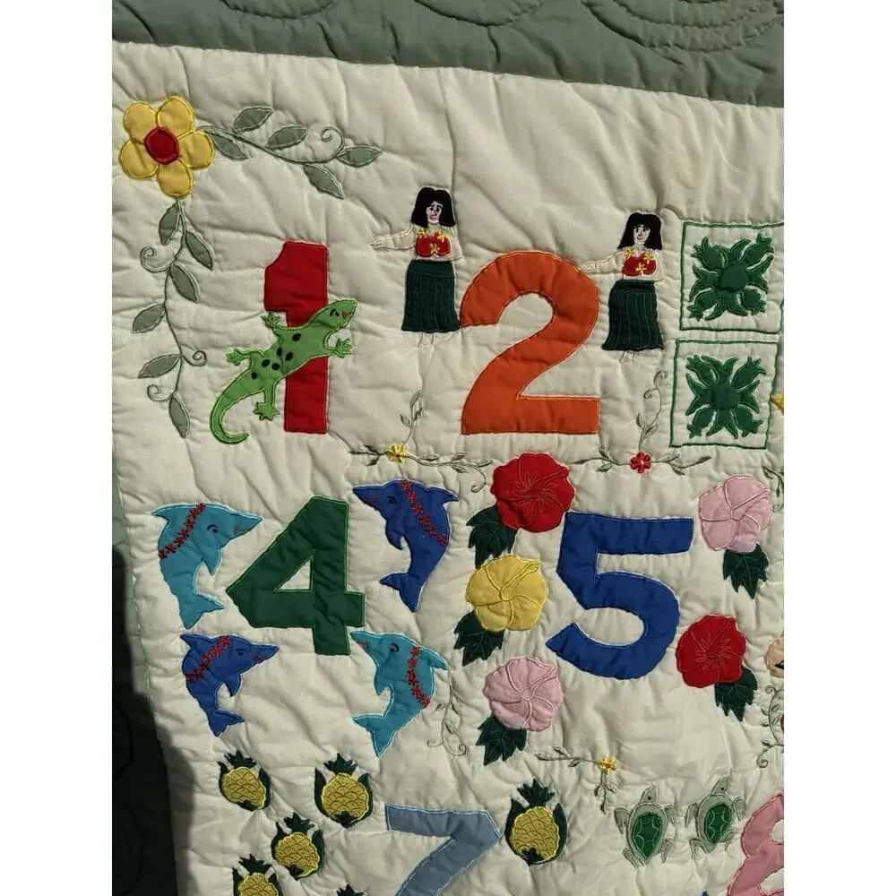 Hawaiian 1 to 10 Counting Baby Hawaiian Quilt Hula Turtles Ukuleles